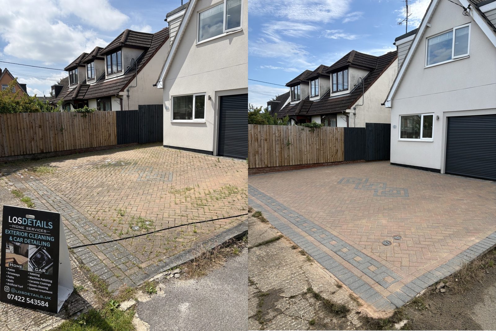 Driveway cleaning before and after by LosDetails